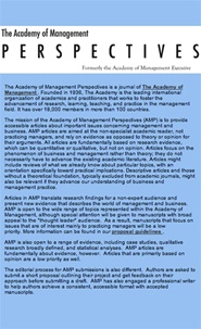 Tidningen Academy of Management Perspectives 4 nummer