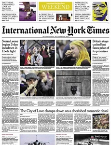 Prenumeration International New York Times (Saturday Only)
