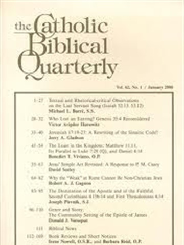 Tidningen Catholic Biblical Quarterly framsida