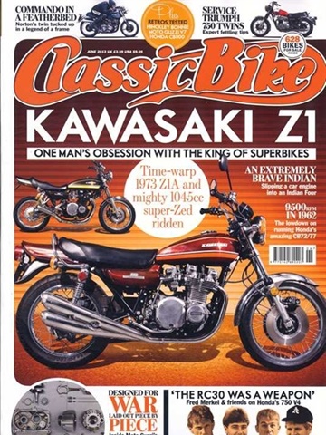 Tidningen  Classic Bike UK framsida