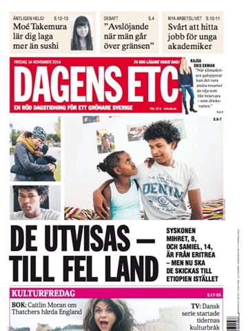 Tidningen Dagens ETC framsida