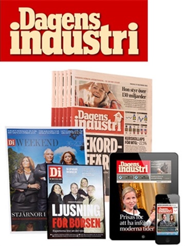 Tidningen  Dagens industri framsida