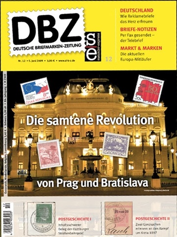 Tidningen Dbz Deutsche Briefmarken-zeitung framsida