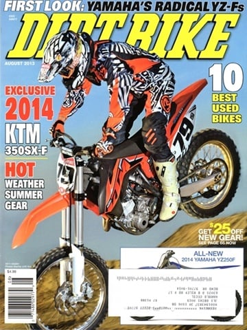 Tidningen  Dirt Bike Magazine framsida