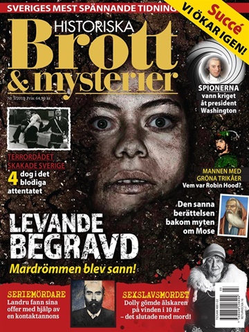 Tidningen  Historiska Brott & Mysterier framsida