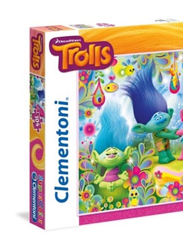 Tidningen Trolls Pussel, 104 bitar SuperColors framsida